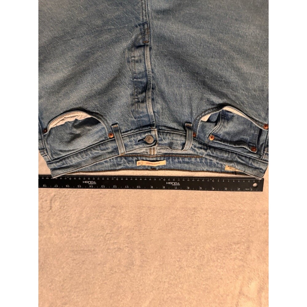 Levis Womens Waterless Wedgie Straight Jeans Blue Light Denim 33 Button Fly - Picture 8 of 16